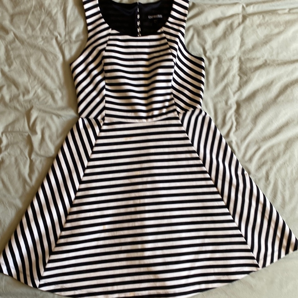 Express Black & White Stripped Dress